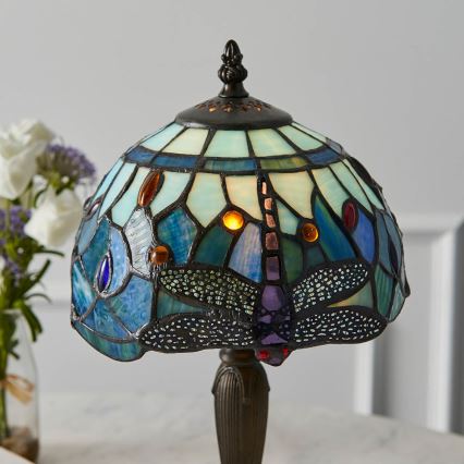 Endon 64088 - Laualamp Tiffany DRAGONFLY 1xE14/7W/230V läbimõõt 20 cm