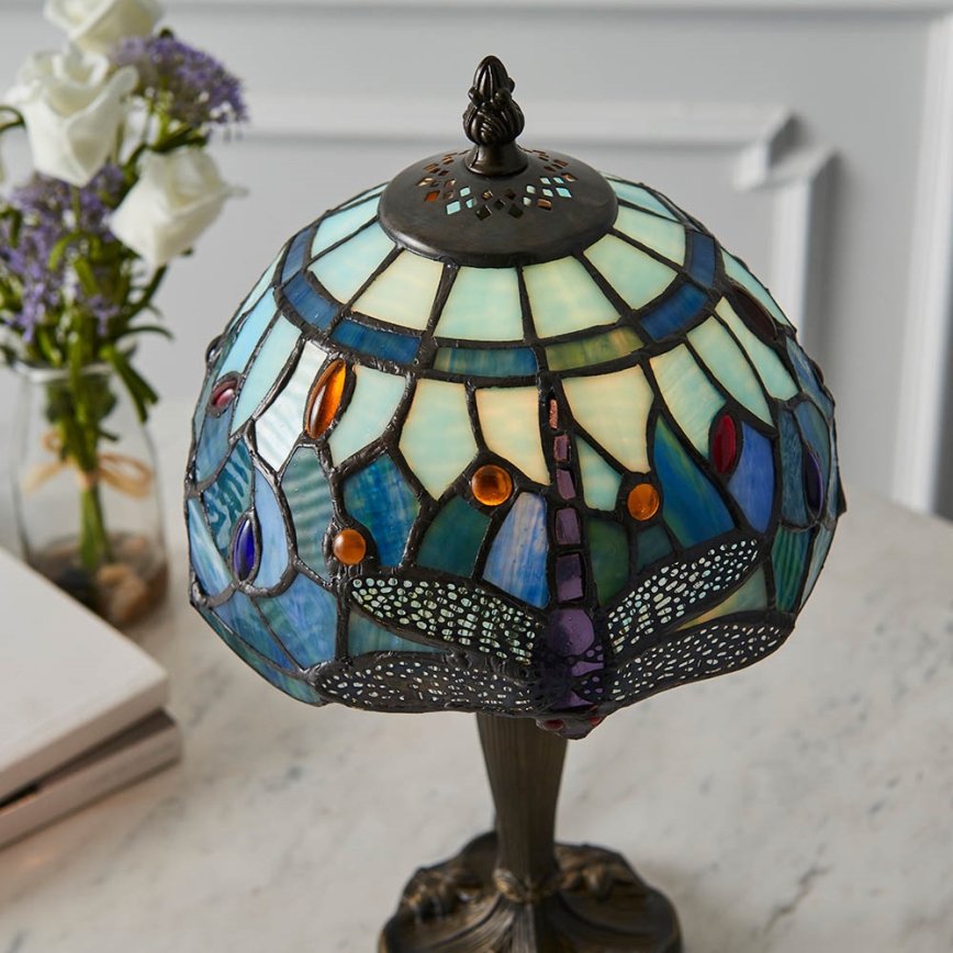 Endon 64088 - Laualamp Tiffany DRAGONFLY 1xE14/7W/230V läbimõõt 20 cm