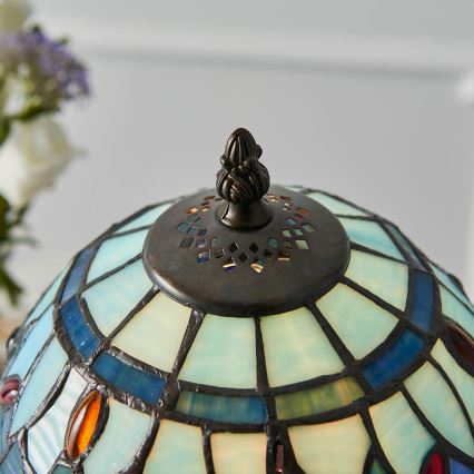Endon 64088 - Laualamp Tiffany DRAGONFLY 1xE14/7W/230V läbimõõt 20 cm