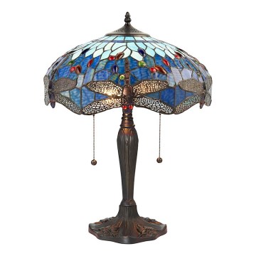 Endon 64089 - Laualamp Tiffany DRAGONFLY 2xE27/60W/230V, läbimõõt 41 cm