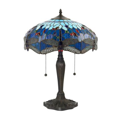 Endon 64089 - Laualamp Tiffany DRAGONFLY 2xE27/60W/230V, läbimõõt 41 cm