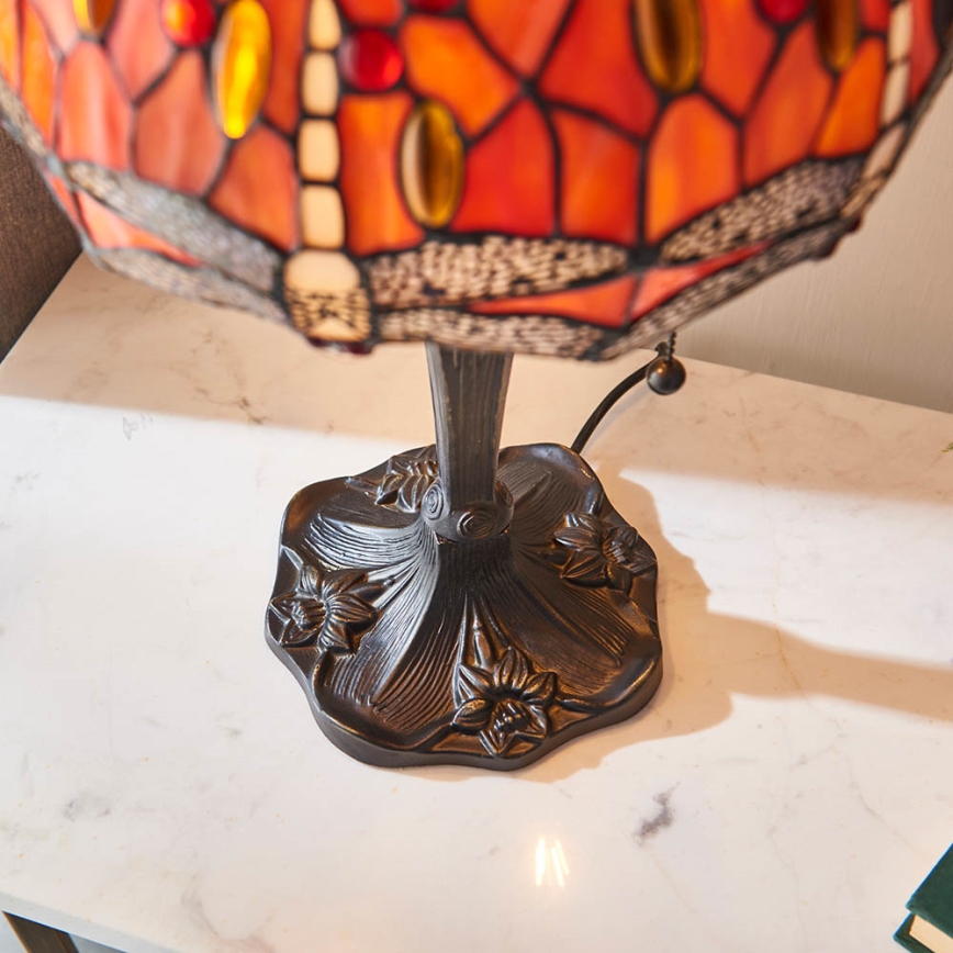 Endon 64092 - Tiffany-laualamp DRAGONFLY 2xE27/60W/230V, Ø 30 cm