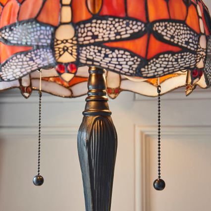 Endon 64092 - Tiffany-laualamp DRAGONFLY 2xE27/60W/230V, Ø 30 cm