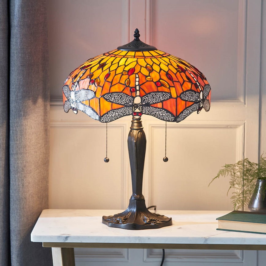 Endon 64093 - Laualamp DRAGONFLY 2xE27/60W/230V Ø 41 cm