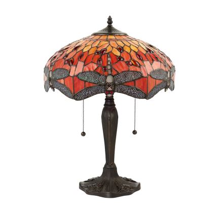 Endon 64093 - Laualamp Tiffany DRAGONFLY 2xE27/60W/230V läbimõõt 41 cm