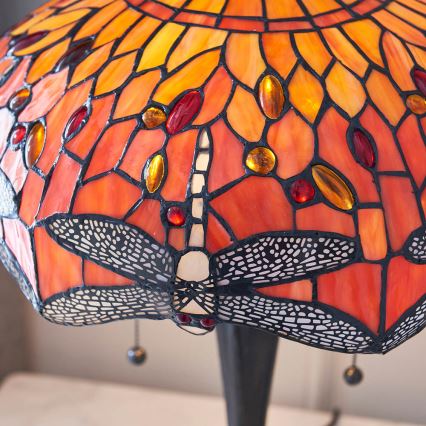 Endon 64093 - Laualamp Tiffany DRAGONFLY 2xE27/60W/230V läbimõõt 41 cm