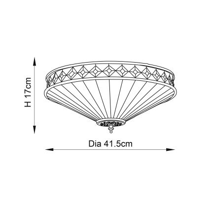 Endon 64145 - Tiffany-stiilis laelamp FARGO 2xE27/60W/230V läbimõõt 41,5 cm