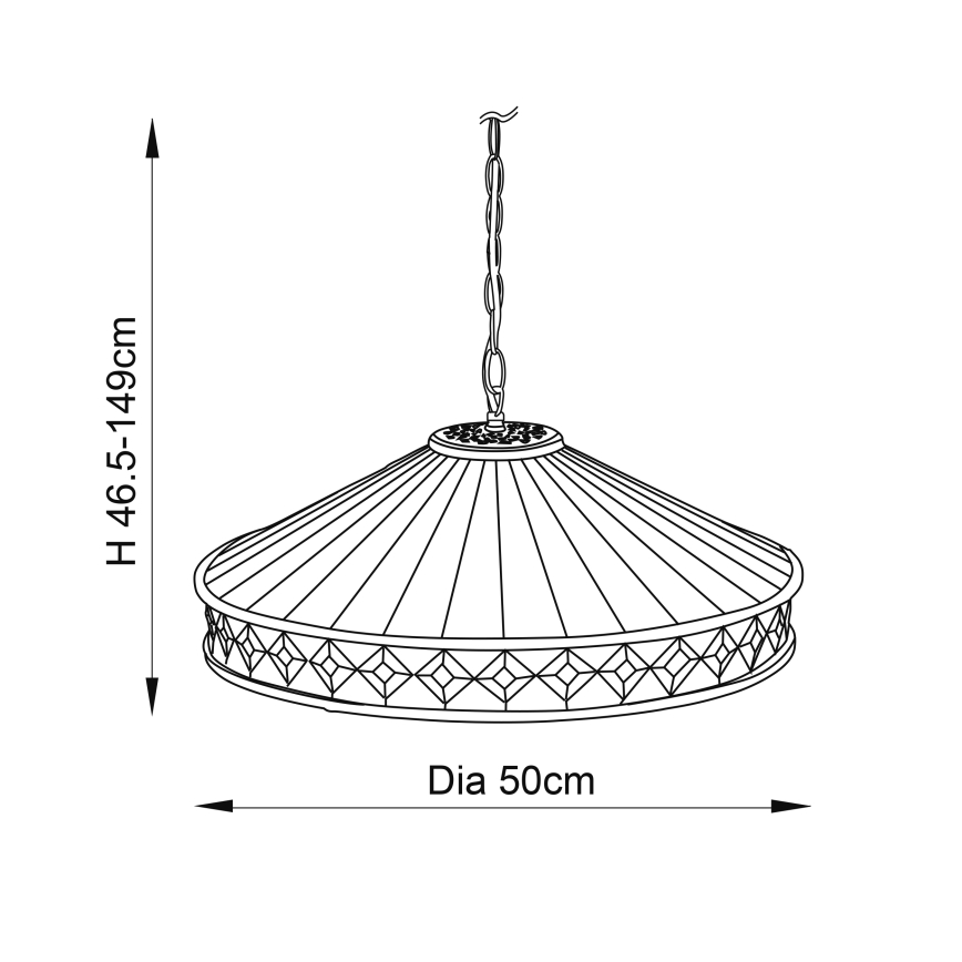 Endon 64147 - Lühter FARGO 1xE27/60W/230V d. 50 cm