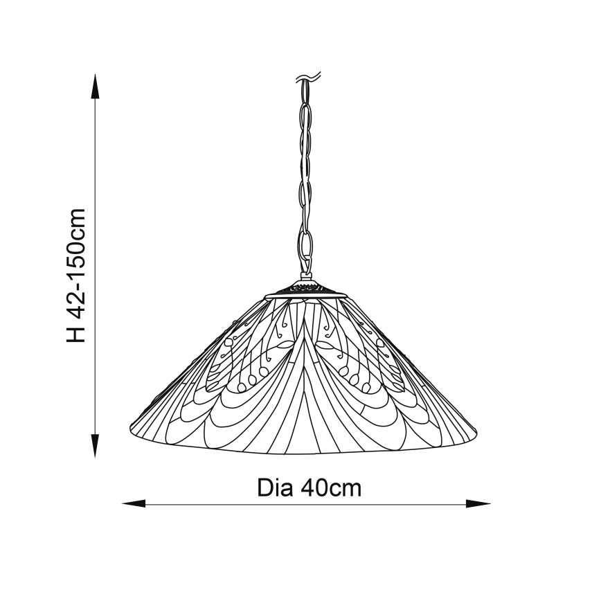 Endon 64162 - Lühter HECTOR 1xE27/60W/230V d. 40 cm