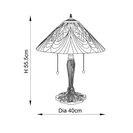 Endon 64163 - Laualamp HECTOR 2xE27/60W/230V, läbimõõt 40 cm