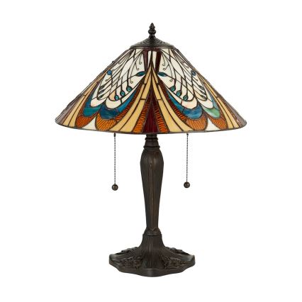 Endon 64163 - Laualamp Tiffany HECTOR, 2xE27/60W/230V, läbimõõt 40 cm