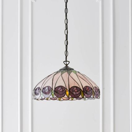 Endon 64176 - Tiffany HUTCHINSON ketiga ripplühter, 1xE27/60W/230V, läbimõõt 40 cm
