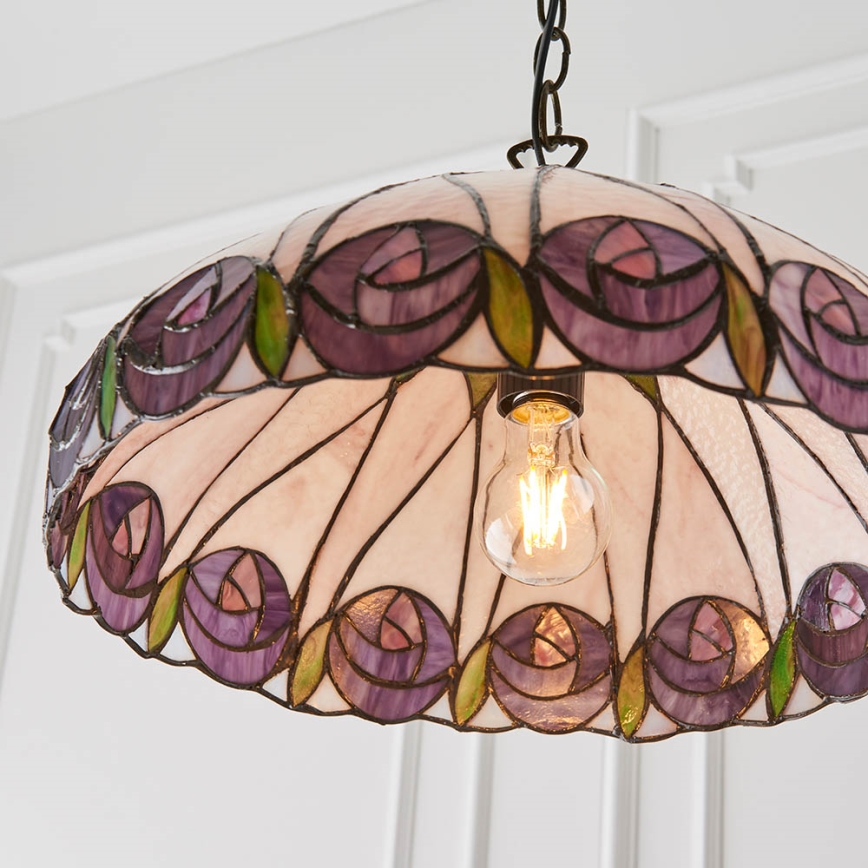 Endon 64176 - Tiffany HUTCHINSON ketiga ripplühter, 1xE27/60W/230V, läbimõõt 40 cm
