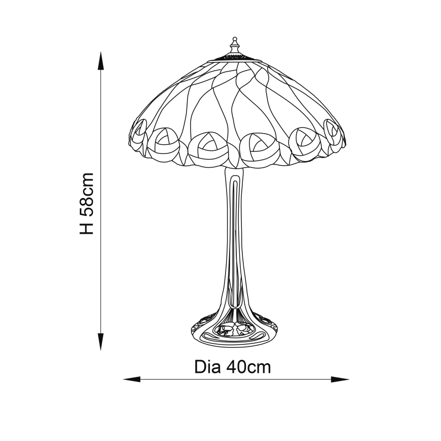 Endon 64177 - Laualamp HUTCHINSON 1xE27/60W/230V d. 40 cm