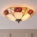 Endon 64182 - Tiffany INGRAM laelamp, 2xE27/60W/230V, läbimõõt 45 cm