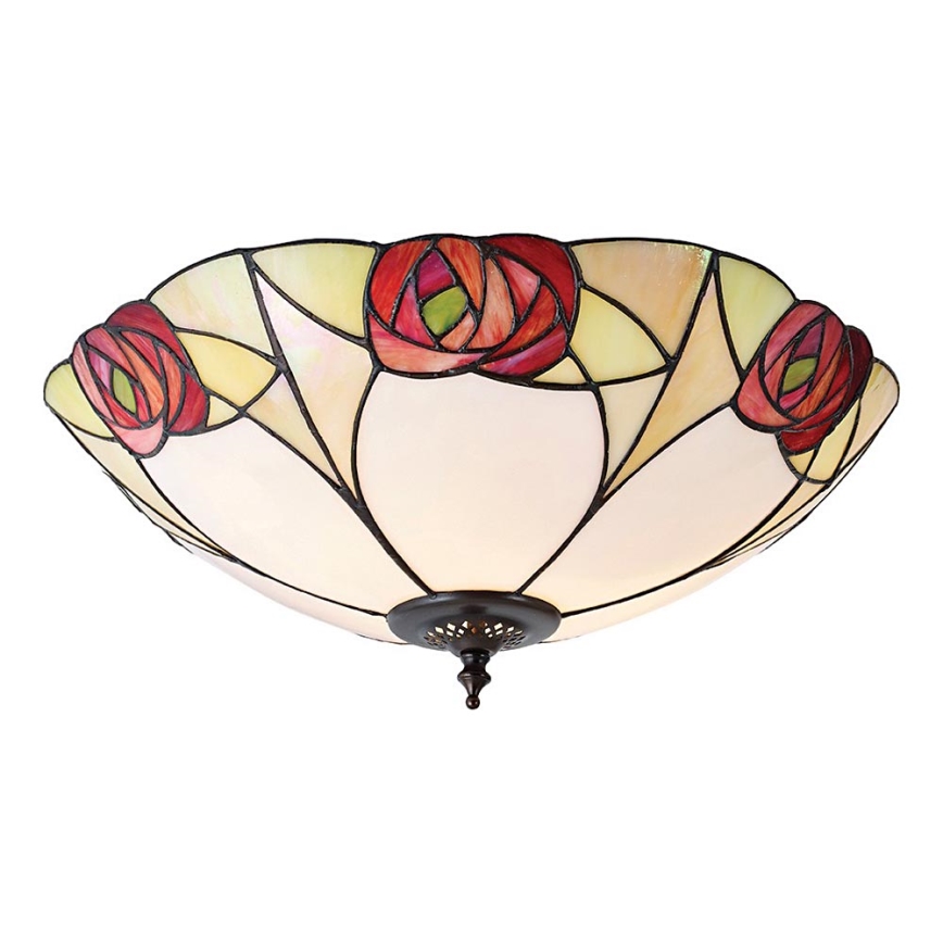 Endon 64182 - Tiffany INGRAM laelamp, 2xE27/60W/230V, läbimõõt 45 cm