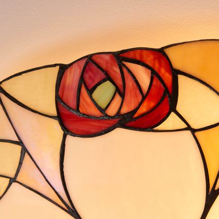 Endon 64182 - Tiffany INGRAM laelamp, 2xE27/60W/230V, läbimõõt 45 cm