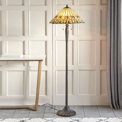 Endon 64192 - Elegantne Tiffany-põrandalamp JAMELIA 2xE27/60W/230V, läbimõõt 50 cm