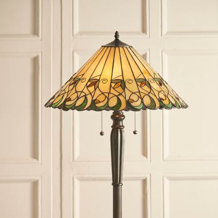 Endon 64192 - Elegantne Tiffany-põrandalamp JAMELIA 2xE27/60W/230V, läbimõõt 50 cm