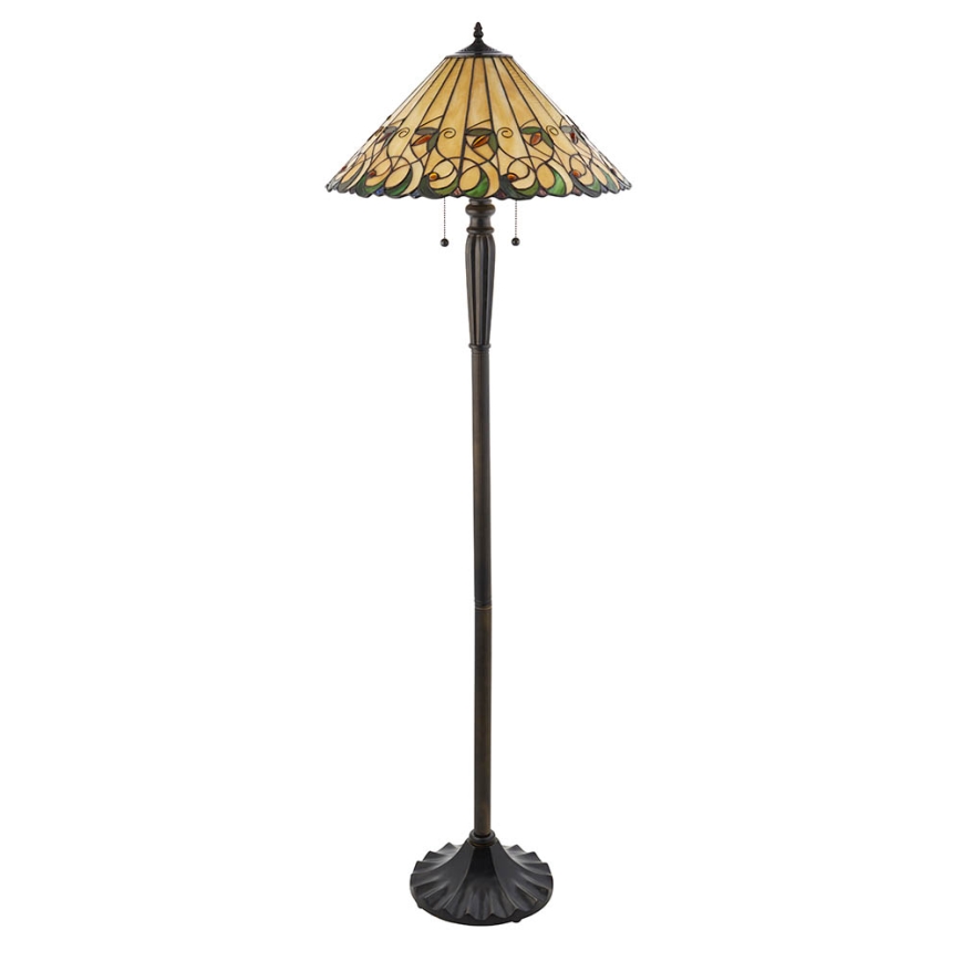Endon 64192 - Elegantne Tiffany-põrandalamp JAMELIA 2xE27/60W/230V, läbimõõt 50 cm