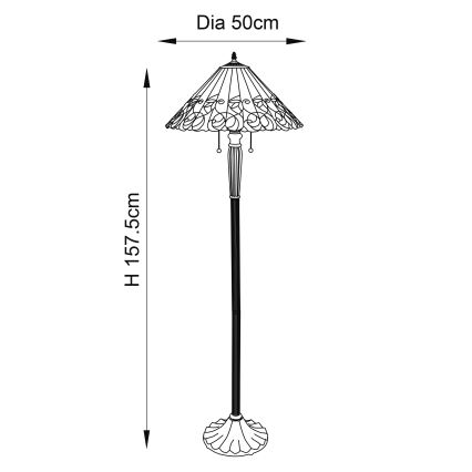 Endon 64192 - Põrandalamp JAMELIA 2xE27/60W/230V läbimõõt 50 cm