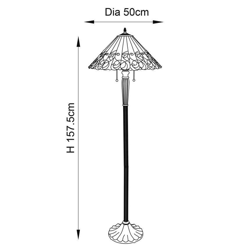 Endon 64192 - Põrandalamp JAMELIA 2xE27/60W/230V läbimõõt 50 cm