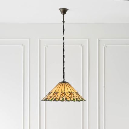 Endon 64194 - Ketiga lühter Tiffany JAMELIA 3xE27/60W/230V, läbimõõt 50 cm