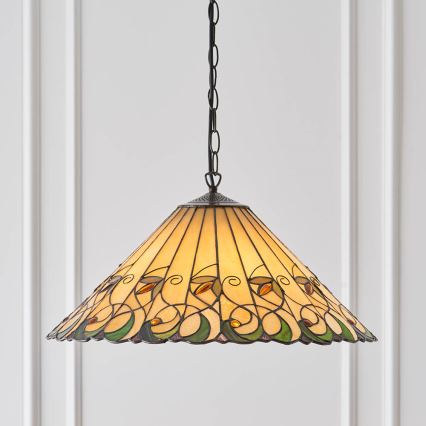 Endon 64194 - Ketiga lühter Tiffany JAMELIA 3xE27/60W/230V, läbimõõt 50 cm