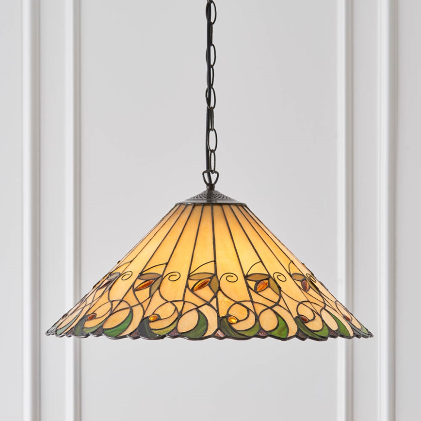 Endon 64194 - Ketiga lühter Tiffany JAMELIA 3xE27/60W/230V, läbimõõt 50 cm