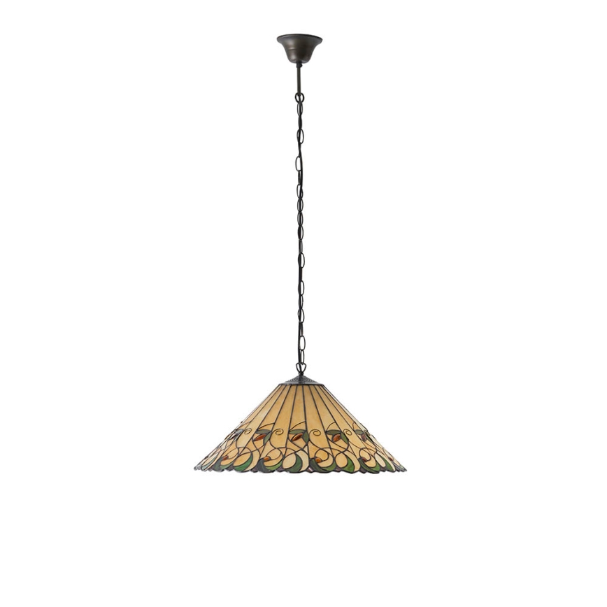 Endon 64194 - Ketiga lühter Tiffany JAMELIA 3xE27/60W/230V, läbimõõt 50 cm
