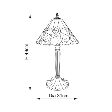 Endon 64195 - Laualamp JAMELIA 1xE27/60W/230V, läbimõõt 31 cm
