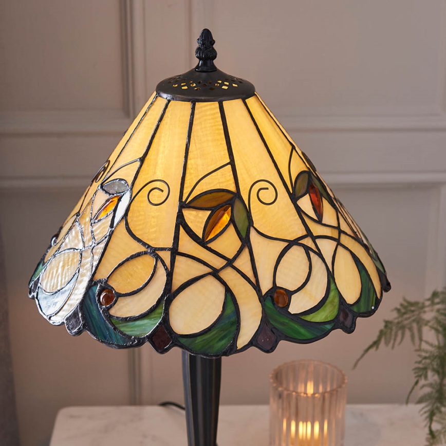 Endon 64195 - Tiffany-laualamp JAMELIA, 1xE27/60W/230V, läbimõõt 31 cm