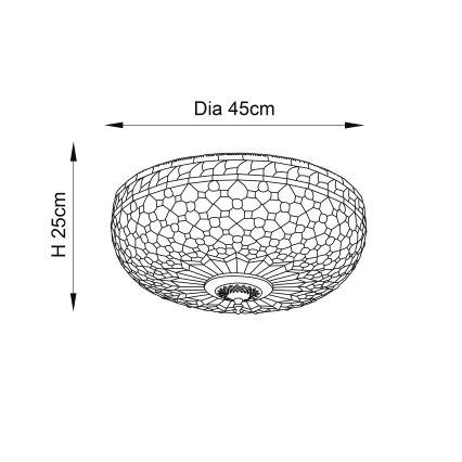 Endon 64276 - Laevalgusti MILLE FEUX 2xE27/60W/230V d. 45 cm