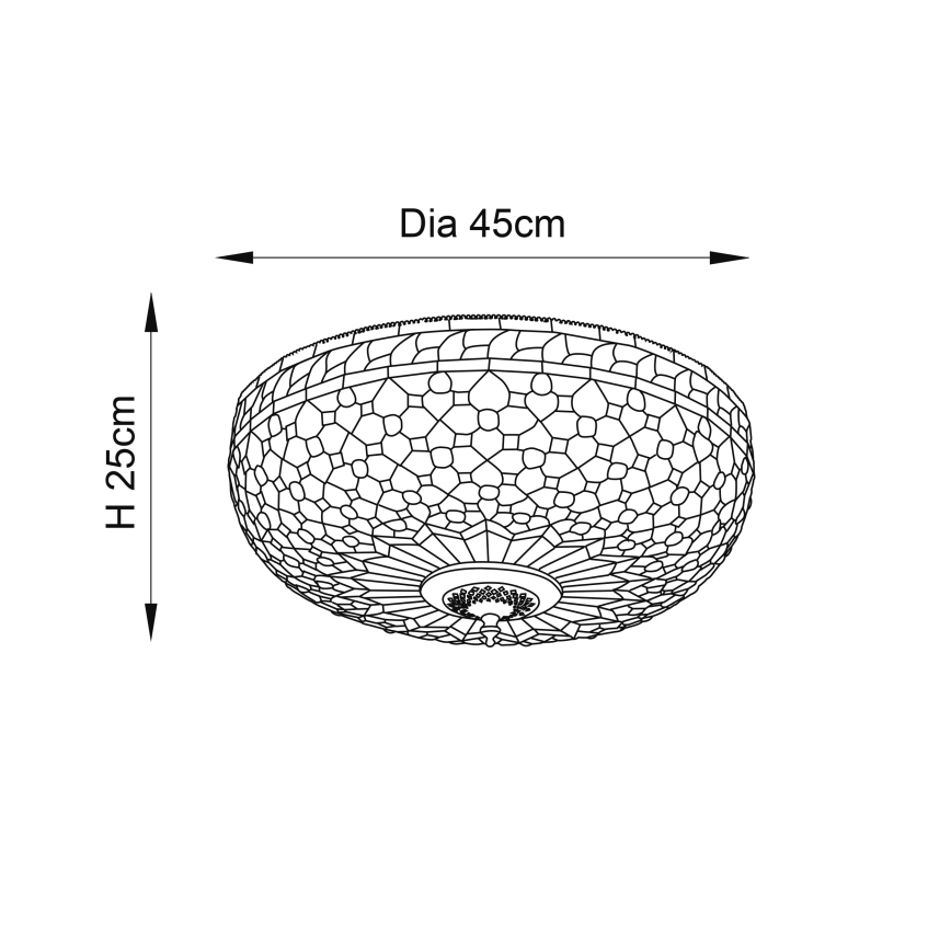 Endon 64276 - Laevalgusti MILLE FEUX 2xE27/60W/230V d. 45 cm
