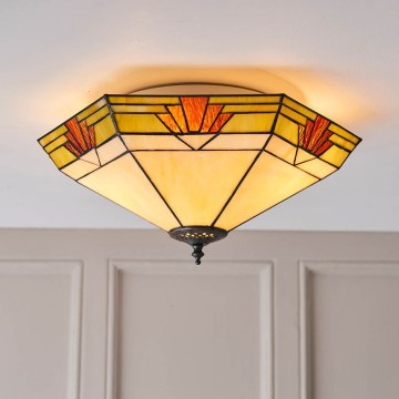 Endon 64284 - Laelamp Tiffany NEVADA 2xE27/60W/230V läbimõõt 40 cm