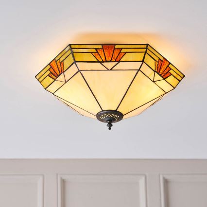 Endon 64284 - Laelamp Tiffany NEVADA 2xE27/60W/230V läbimõõt 40 cm
