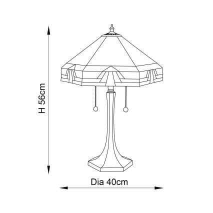 Endon 64286 - Laualamp NEVADA 2xE27/60W/230V d. 40 cm