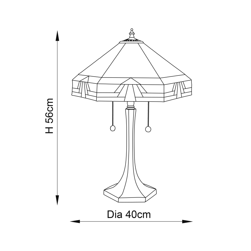 Endon 64286 - Laualamp NEVADA 2xE27/60W/230V d. 40 cm