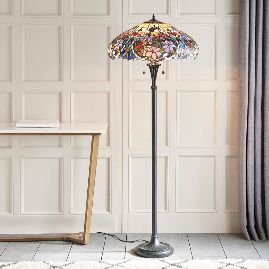Endon 64323 - Põrandalamp SULLIVAN 2xE27/60W/230V läbimõõt 56 cm