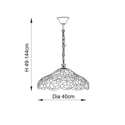 Endon 64325 - Ketiga lühter SULLIVAN 1xE27/60W/230V, läbimõõt 40 cm
