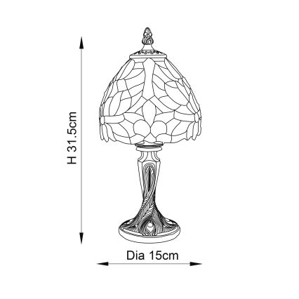 Endon 64331 - Laualamp SYLVETTE 1xE14/40W/230V d. 15 cm