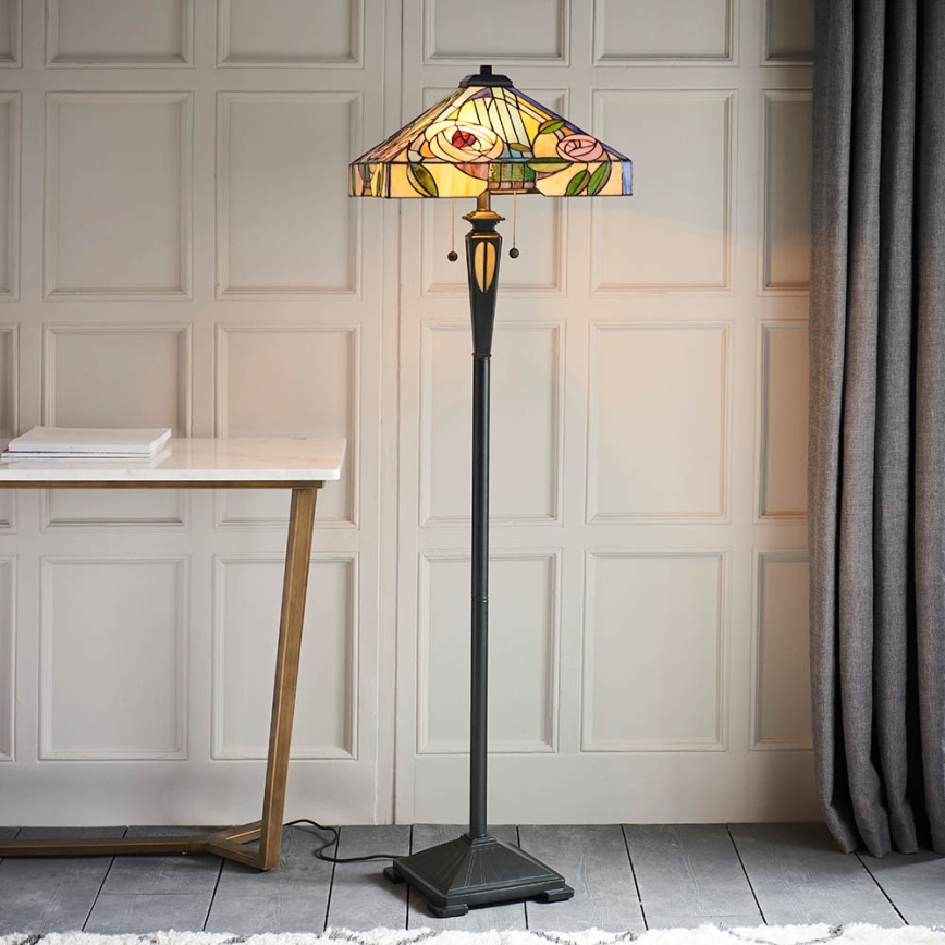 Endon 64383 - Põrandalamp WILLIOW 2xE27/60W/230V, läbimõõt 42,5 cm