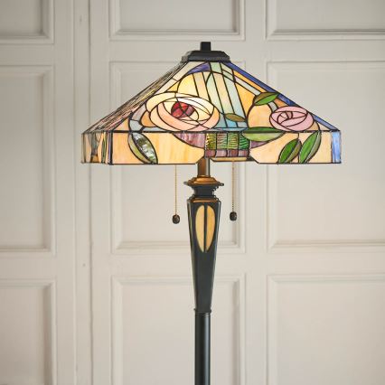 Endon 64383 - Põrandalamp WILLIOW 2xE27/60W/230V, läbimõõt 42,5 cm
