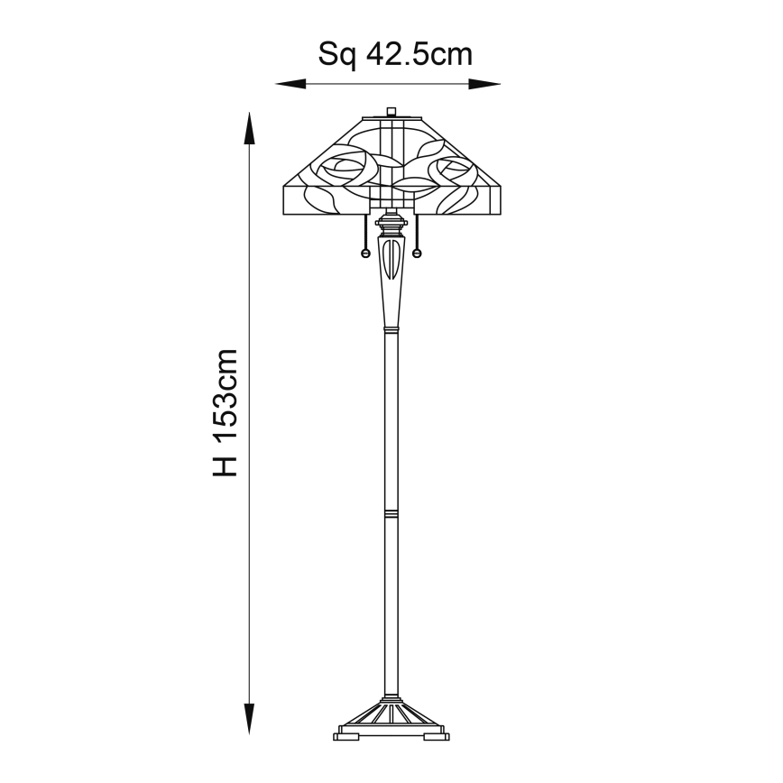 Endon 64383 - Põrandalamp WILLIOW 2xE27/60W/230V, läbimõõt 42,5 cm