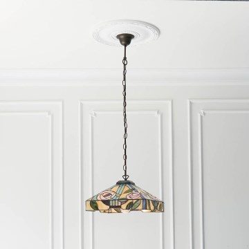 Endon 64385 - ketiga Tiffany-stiilis lühter WILLOW 1xE27/60W/230V, läbimõõt 35 cm