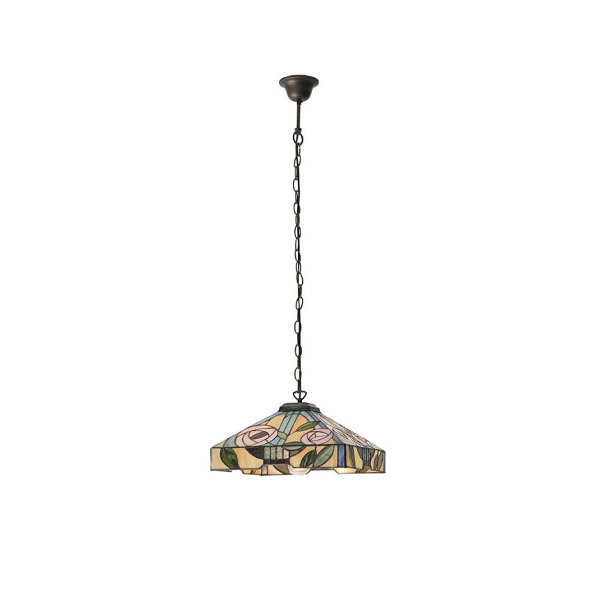 Endon 64385 - ketiga Tiffany-stiilis lühter WILLOW 1xE27/60W/230V, läbimõõt 35 cm