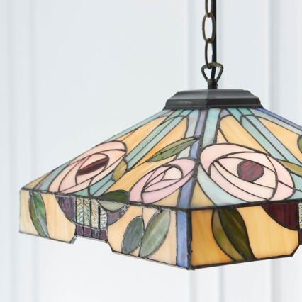Endon 64385 - ketiga Tiffany-stiilis lühter WILLOW 1xE27/60W/230V, läbimõõt 35 cm
