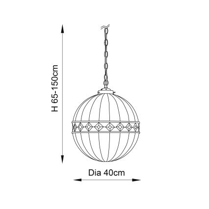 Endon 67045 - Lühter FARGO 1xE27/60W/230V d. 40 cm