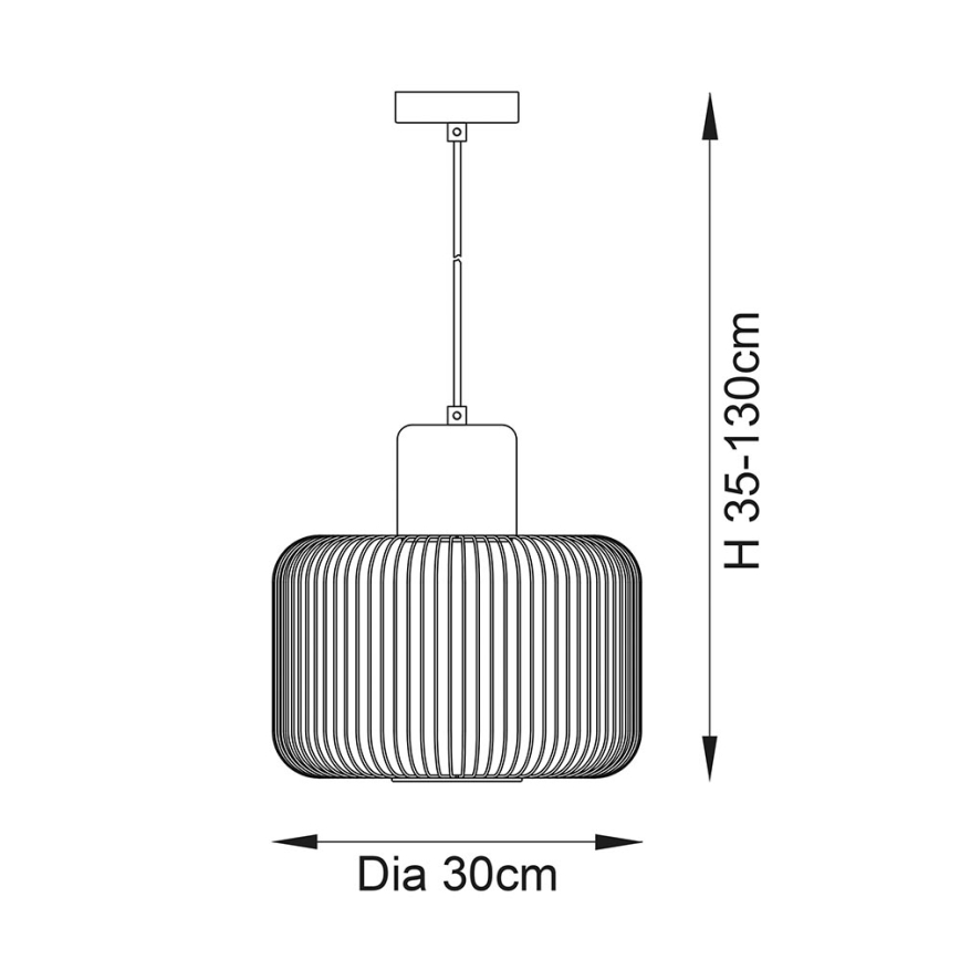 Endon 68986 - Rippvalgusti kaabliga NICOLA 1xE27/40W/230V vaskne