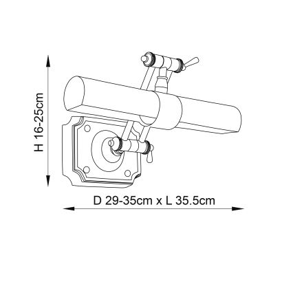 Endon 69832 - Pildivalgusti WINCHESTER 2xE14/6W/230,5 cm messing